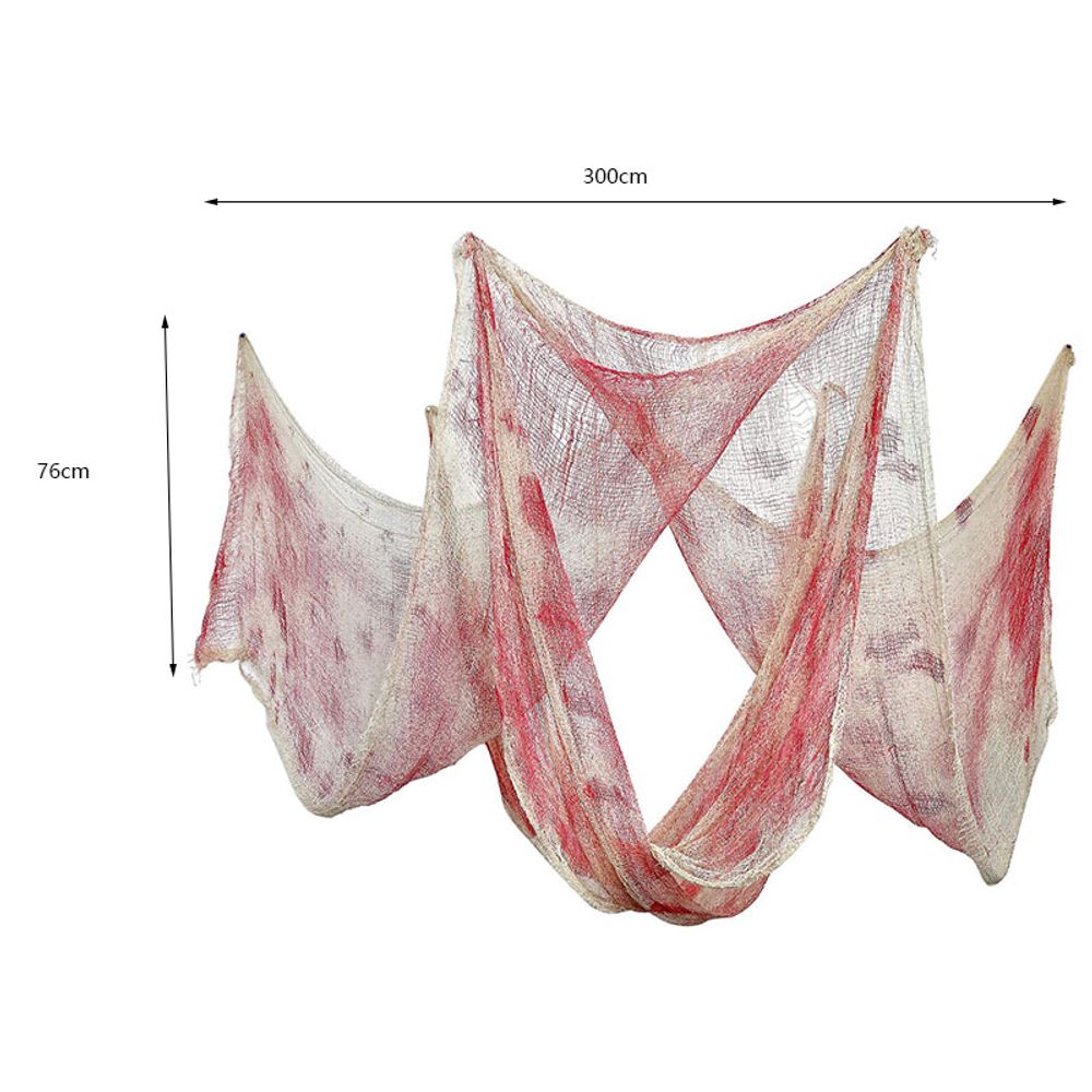 Tissu effrayant pour décoration d'Halloween, accessoire de scène de fête effrayante, maison d'horreur, fenêtre, table, porte, filet, gaze de fil noir et blanc