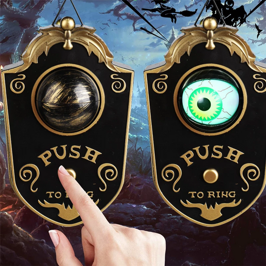 Décoration d'Halloween Sonnette à un œil Accessoires d'horreur Jour des fantômes Maison lumineuse Suspendue Sonnette de porte à globe oculaire lumineuse électrique