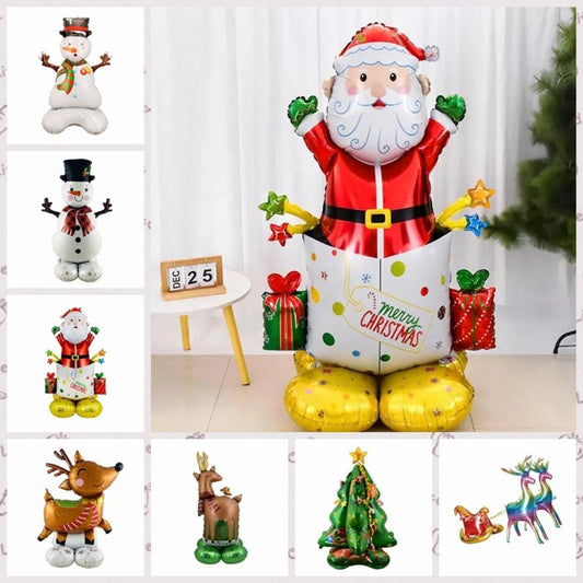 Large Christmas Tree Balloom 4d Christmas Standing Balloon Aluminum Foil Balloon Santa Claus Snowman Balloon Christmas Party
