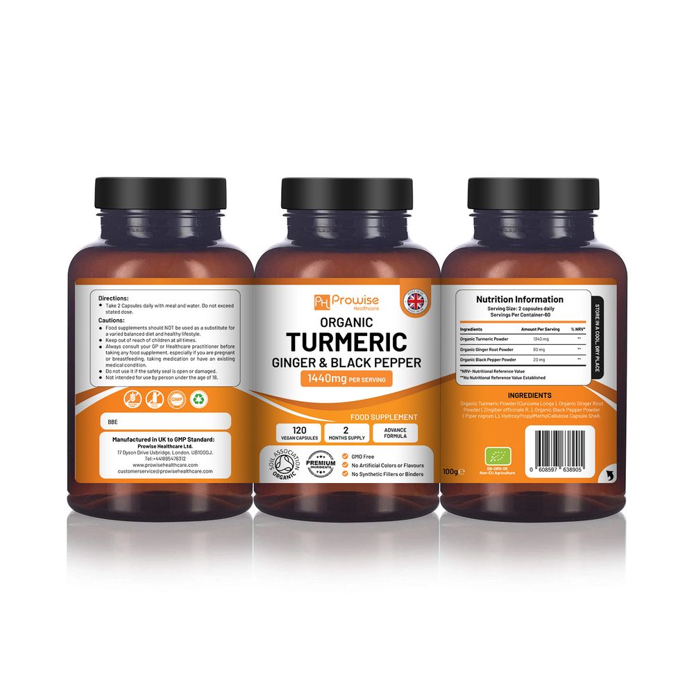 Curcuma Curcumine 1440 mg avec poivre noir et gingembre