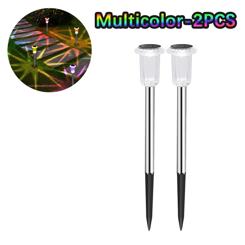 Lampes solaires d'extérieur, veilleuses, lampes solaires étanches en acier inoxydable pour jardin, cour, allée, pelouse, décoration