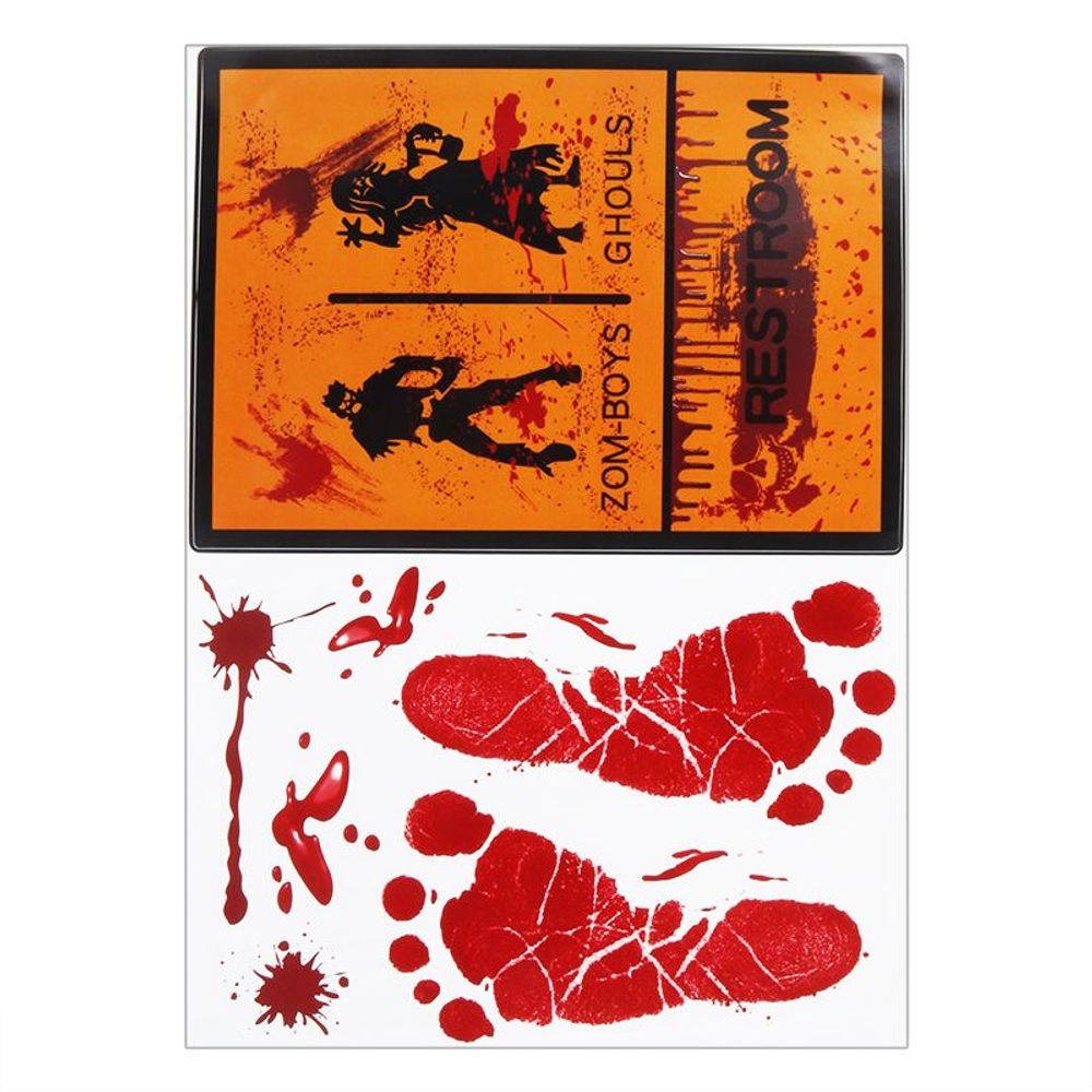 Autocollants d'Halloween pour mur, fenêtre, réfrigérateur, décoration d'Halloween, fournitures de fête, accessoires d'horreur et d'effroi pour Halloween