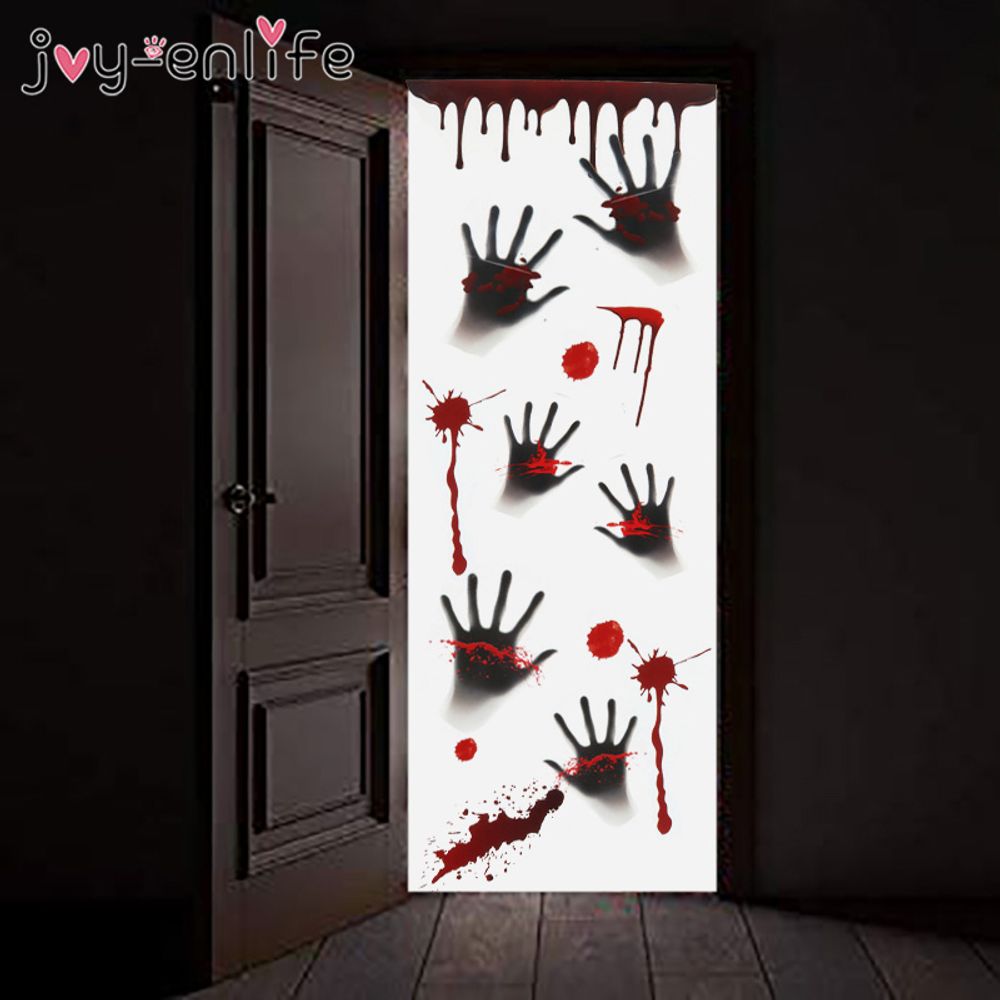 Autocollants d'Halloween pour mur, fenêtre, réfrigérateur, décoration d'Halloween, fournitures de fête, accessoires d'horreur et d'effroi pour Halloween