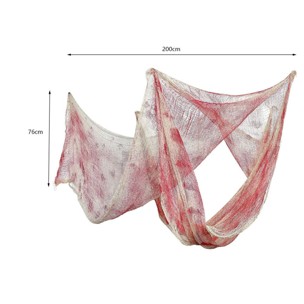 Tissu effrayant pour décoration d'Halloween, accessoire de scène de fête effrayante, maison d'horreur, fenêtre, table, porte, filet, gaze de fil noir et blanc