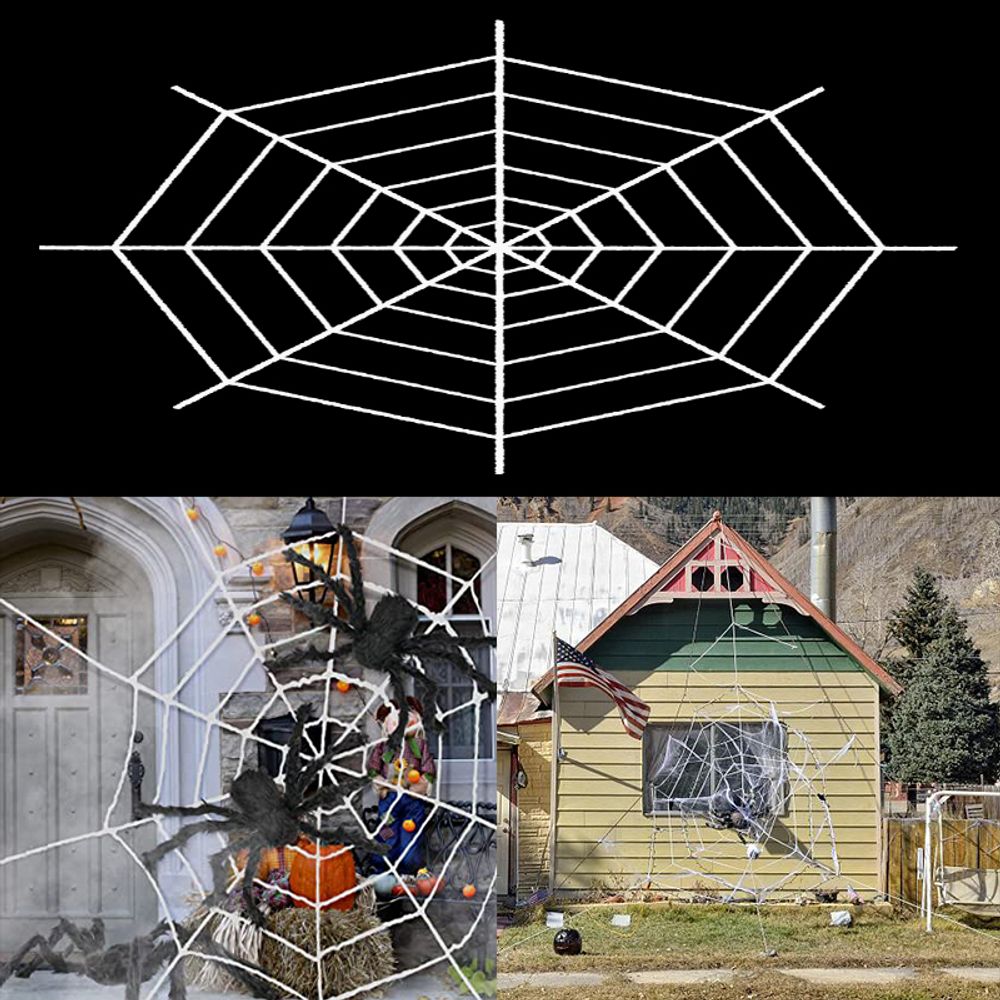 150/250cm Black White Halloween Spider Web Giant Stretchy Cobweb For Home Haunted House