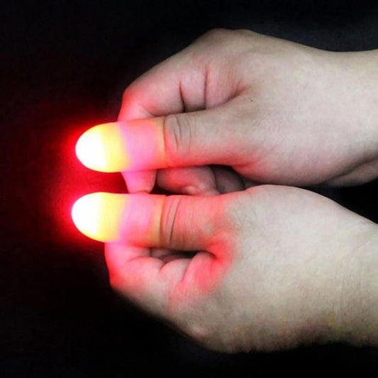 Lot de 2 jouets lumineux pour pouce et doigt, pour adulte, accessoire de tour de magie, clignotant à LED, pour fête d'Halloween, pour enfants