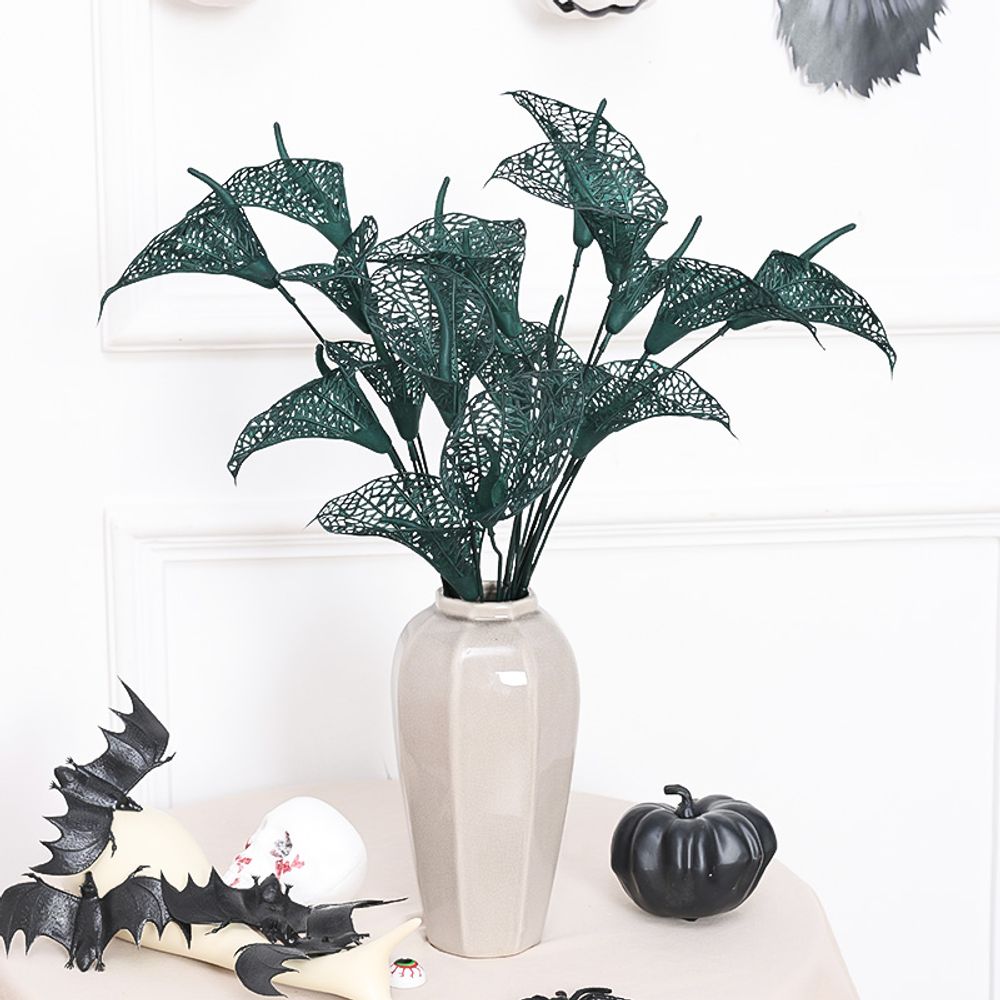 2PCS Simulation Flower Halloween Mesh Flower Taro Branch