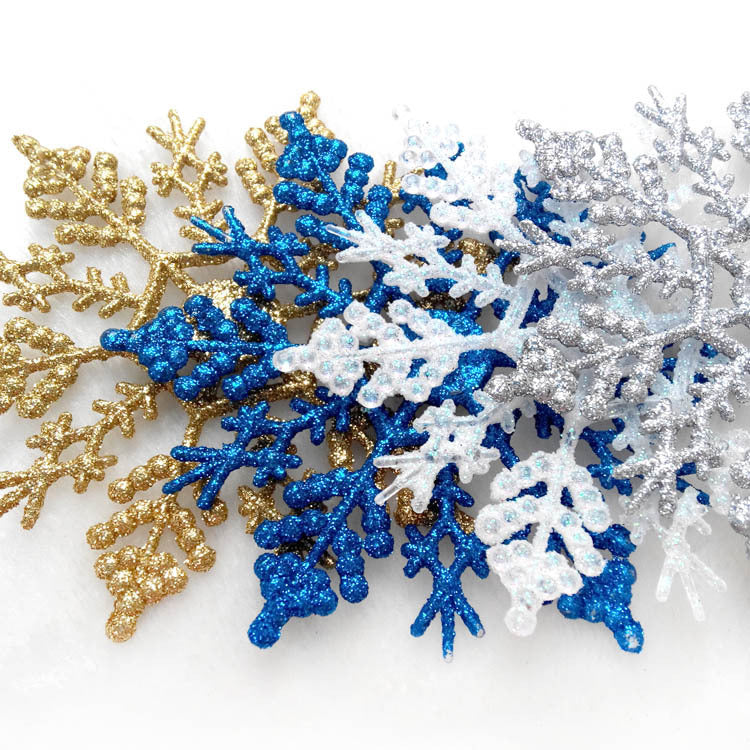 Christmas Tree 10CM Hanging Snowflakes x 12 - Various Colours