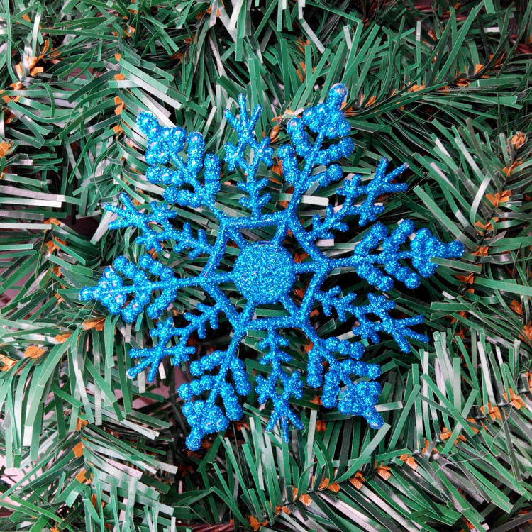 Christmas Tree 10CM Hanging Snowflakes x 12 - Various Colours