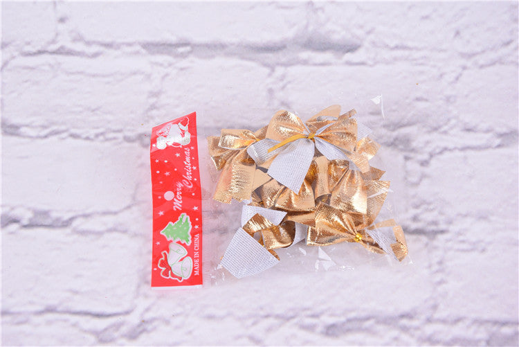 Red Simple Small Flocking Christmas Bow 6cm x 12