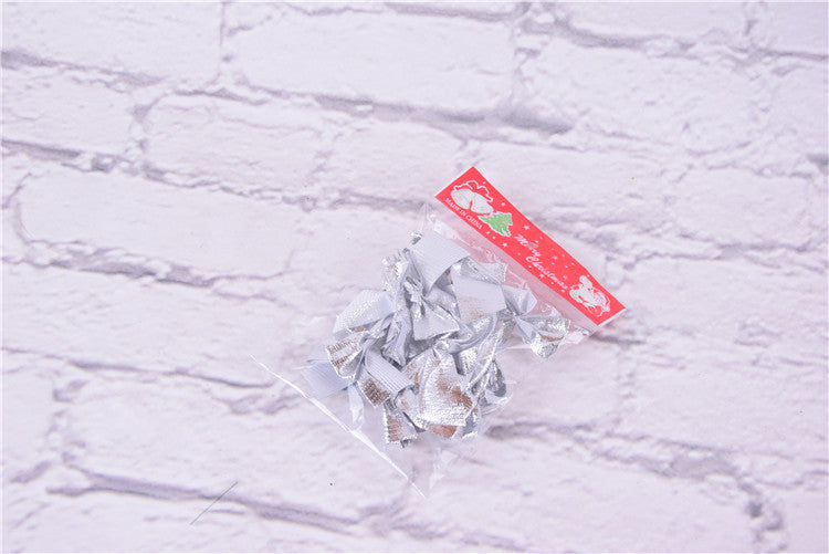 Red Simple Small Flocking Christmas Bow 6cm x 12