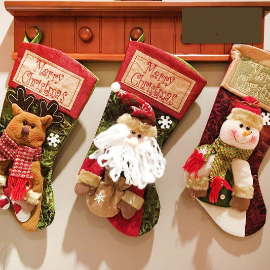 Christmas decoration gift christmas stocking Merry Christmas Stocking - Santa Snowman or Reindeer