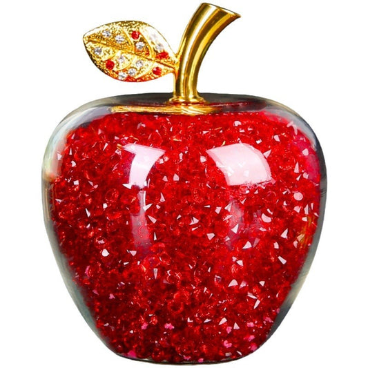 Christmas Crystal Apple Gold Leaf Gift Ornament
