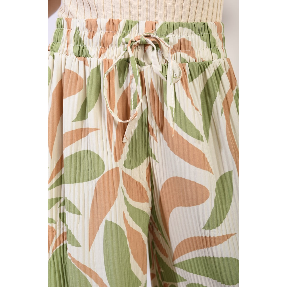 Pantalon large à motif abstrait