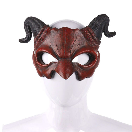 Halloween Demon Devil Horns Half Face Mask