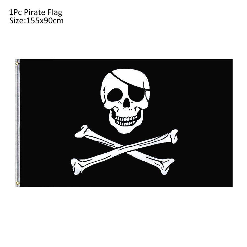 Ensemble d'accessoires de costume de capitaine pirate, chapeau de pirate, crochet, drapeau à main, boussole, télescope, cache-œil, décorations de fête à thème d'Halloween 