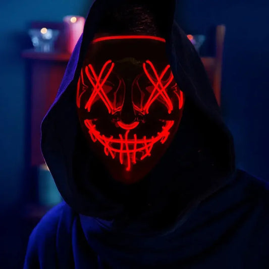 Halloween Neon Light Glow in the Dark Led Purge Mask