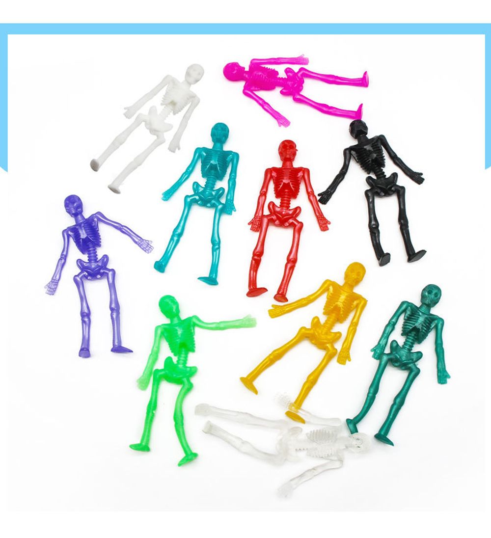 15/25PCS Stretchable Skeleton Man Party Favors for Kids TPR Soft Rubber
