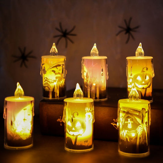 Bougies LED pour Halloween, décoration de fête, maison hantée, accessoires d'horreur, ornements d'extérieur