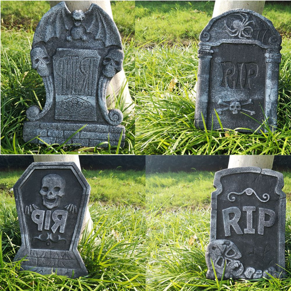 1pc Foam Tombstone Halloween Decorations / Bat / Spider