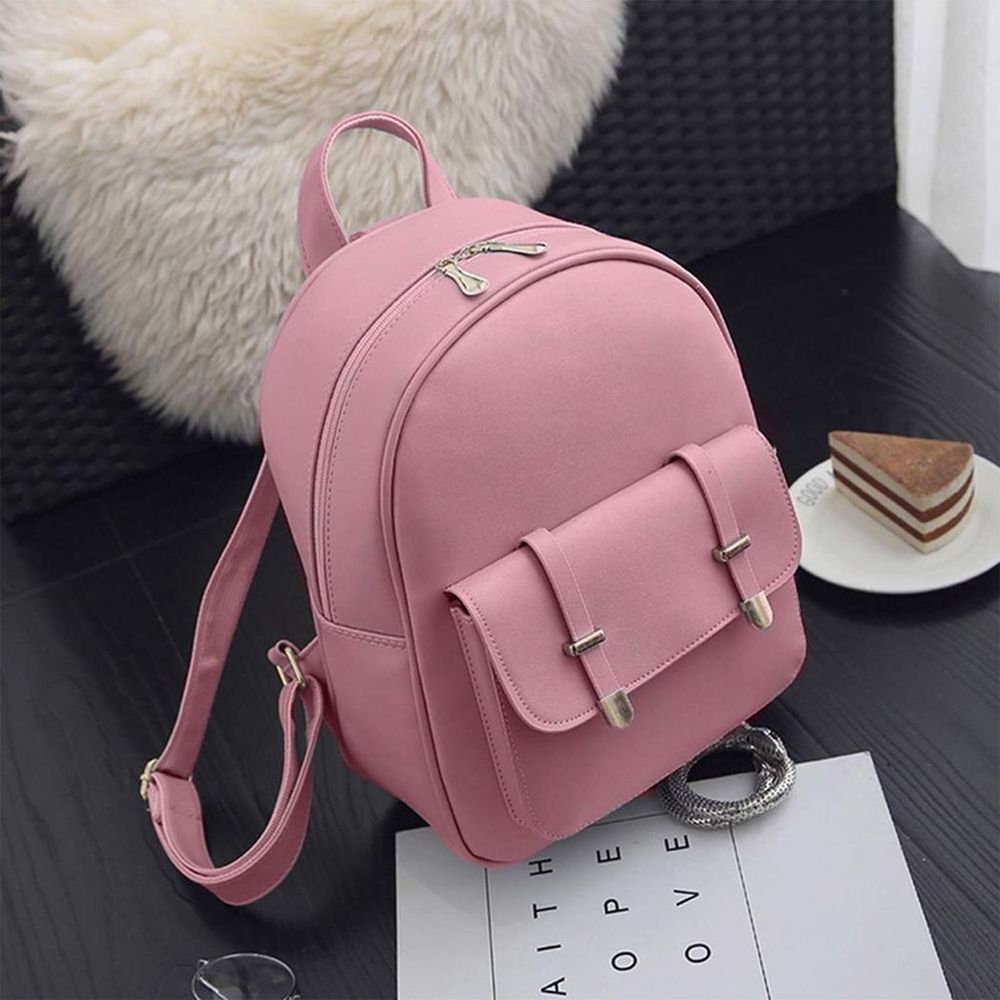 Ensemble 3 pièces en cuir PU pour femme Aquarius - sac à bandoulière, pochette et porte-cartes rose