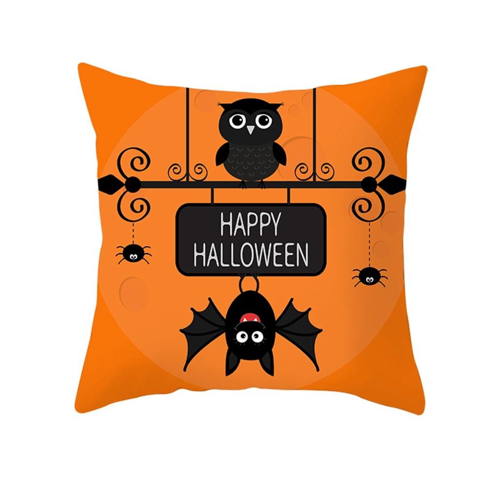 Décoration d'Halloween pour la maison, dessin animé, citrouille, chauve-souris, fantôme, taie d'oreiller, fournitures de fête d'Halloween, accessoires, ornement d'Halloween 