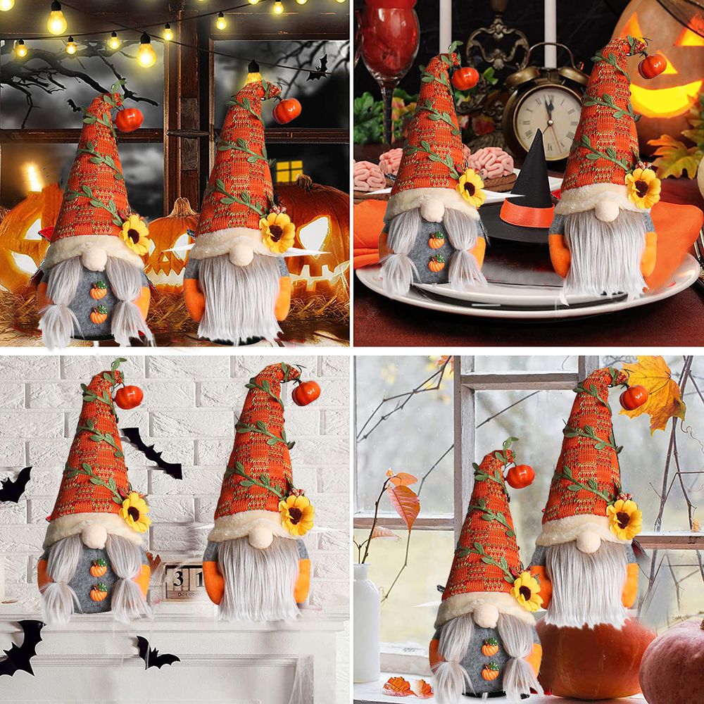 Décoration de gnome d'Halloween Poupée en peluche sans visage Poupée naine Rudolph pour Halloween
