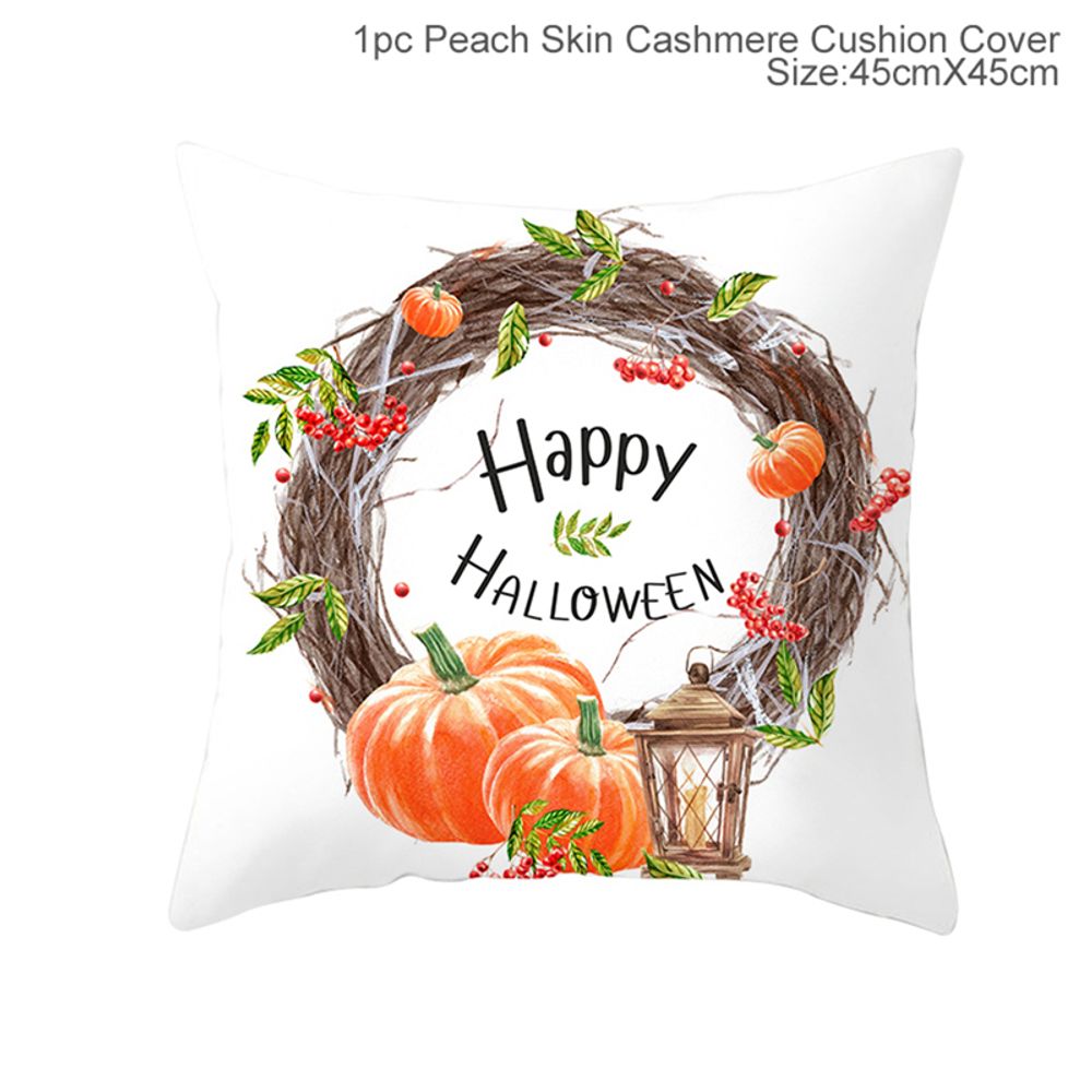 Décoration d'Halloween pour la maison, dessin animé, citrouille, chauve-souris, fantôme, taie d'oreiller, fournitures de fête d'Halloween, accessoires, ornement d'Halloween 