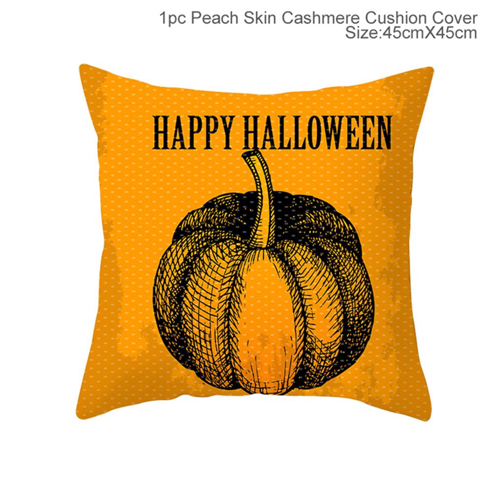 Décoration d'Halloween pour la maison, dessin animé, citrouille, chauve-souris, fantôme, taie d'oreiller, fournitures de fête d'Halloween, accessoires, ornement d'Halloween 