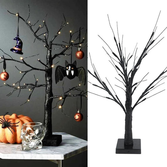 Décoration d'Halloween LED bouleau arbre lumière Halloween fête ornements suspendus décorations d'arbre pour la maison table enfants cadeau lampe de Noël