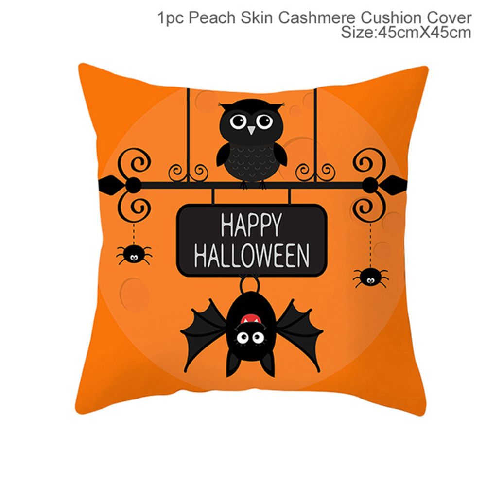 Décoration d'Halloween pour la maison, dessin animé, citrouille, chauve-souris, fantôme, taie d'oreiller, fournitures de fête d'Halloween, accessoires, ornement d'Halloween 