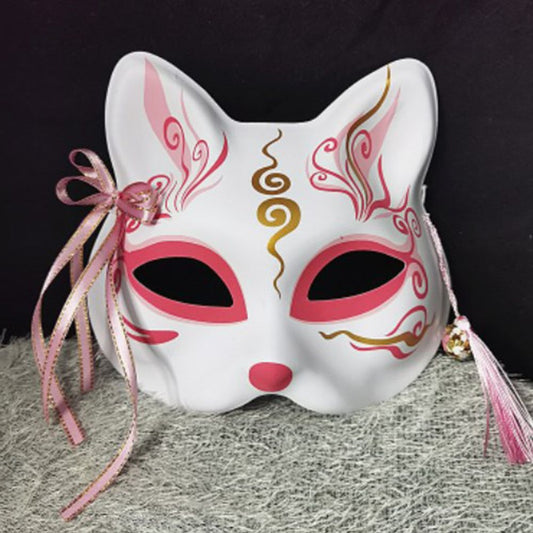 New Fox Mask Role Playing Carnival Handdrawn Anime Devil Half Face Cat Mask Festival Party Role Playing Prop Mask