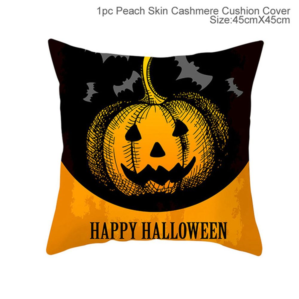 Décoration d'Halloween pour la maison, dessin animé, citrouille, chauve-souris, fantôme, taie d'oreiller, fournitures de fête d'Halloween, accessoires, ornement d'Halloween 