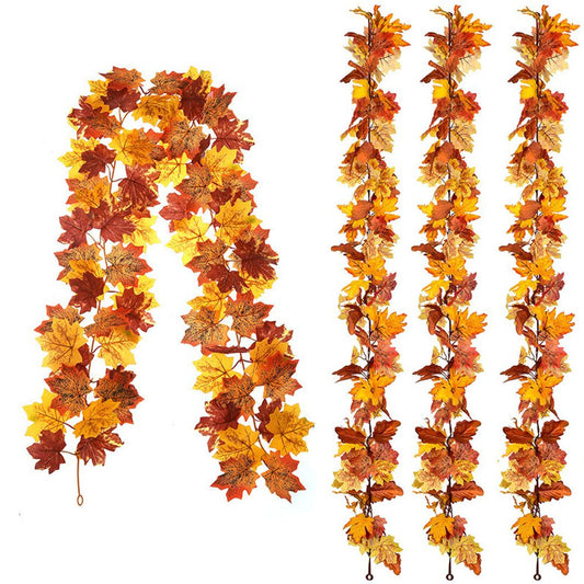 Artificial Fall Maple Leaf Garland Autumn Decor Leaves